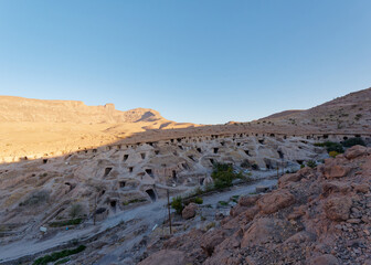 Panoramic view of the ancient rocky village of Meymand near Shahr-e Babak city in Kerman Province, Iran