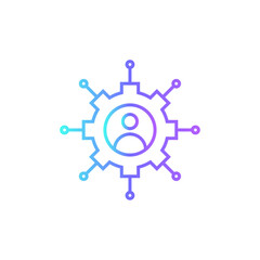 Cooperation Teamwork and Management icon with blue duotone style. team, partnership, agreement, meeting, relationship, organization, social. Vector illustration