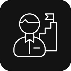 Mission Teamwork and Management icon with black filled line style. target, goal, strategy, concept, vision, objective, purpose. Vector illustration