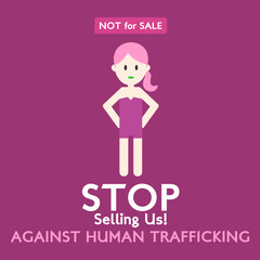Human Trafficking Awareness Day Vector Design. Illustration of Children Not Sales Object