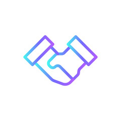 Trust Teamwork and Management icon with blue duotone style. friendship, partnership, cooperation, handshake, agreement, community, relationship. Vector illustration