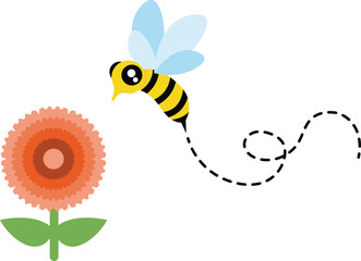 Bee vector image or illustration.	