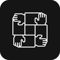 Cooperation Teamwork and Management icon with black filled line style. partnership, teamwork, friendship, group, meeting, relationship, together. Vector illustration