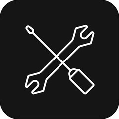 Maintenance Teamwork and Management icon with black filled line style. repair, service, tool, gear, settings, mechanic, equipment. Vector illustration