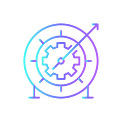 Optimization Teamwork and Management icon with blue duotone style. gear, process, internet, set, network, media, strategy. Vector illustration