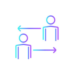 Team Sharing Teamwork and Management icon with blue duotone style. communication, share, social, partnership, community, connection, networking. Vector illustration