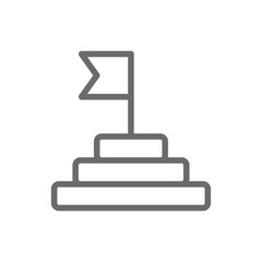 Milestone Teamwork and Management icon with black outline style. pointer, goal, marker, achievement, report, concept, schedule. Vector illustration