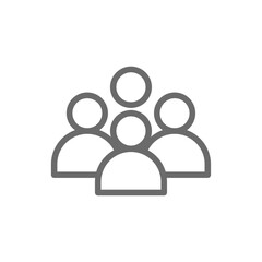 People Teamwork and Management icon with black outline style. team, group, person, social, human, user, avatar. Vector illustration
