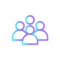 People Teamwork and Management icon with blue duotone style. team, group, person, social, human, user, avatar. Vector illustration