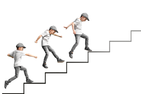 growth business concept. young businessman climbing the career ladder