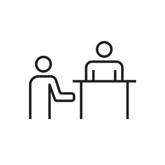 Consultation Business people icon with black outline style. technology, chat, people, social, conversation, network, collaboration. Vector illustration