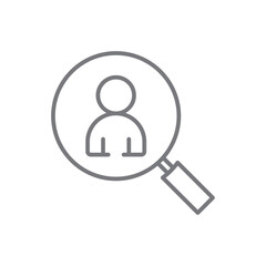Recruitment Business people icon with black outline style. job, human, search, person, employee, resources, company. Vector illustration