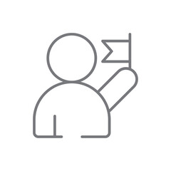 Leader Business people icon with black outline style. human, people, success, person, manager, businessman, leadership. Vector illustration