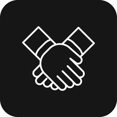 Cooperation Business people icon with black filled line style. team, partnership, teamwork, friendship, hand, handshake, relationship. Vector illustration