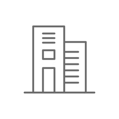 Company Business people icon with black outline style. organization, people, human, building, teamwork, partnership, construction. Vector illustration