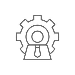 Leader Business people icon with black outline style. human, people, success, person, manager, businessman, leadership. Vector illustration