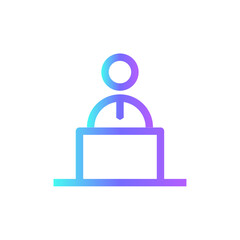 Employee Business people icon with blue duotone style. team, partnership, person, office, meeting, work, job. Vector illustration