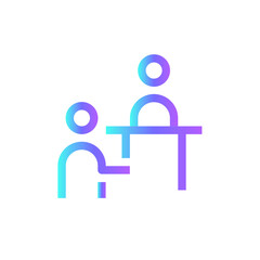 Consultation Business people icon with blue duotone style. technology, chat, people, social, conversation, network, collaboration. Vector illustration