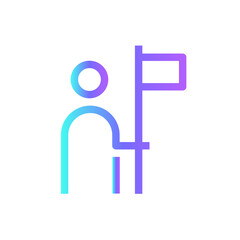 Leader Business people icon with blue duotone style. human, people, success, person, manager, businessman, leadership. Vector illustration