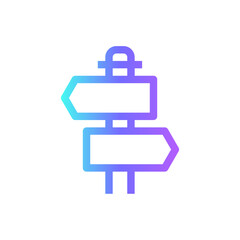 Decision Business people icon with blue duotone style. solution, strategy, choice, concept, arrow, direction, opportunity. Vector illustration