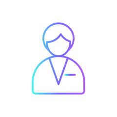 Business man Business people icon with blue duotone style. person, human, manager, avatar, worker, profile, male. Vector illustration