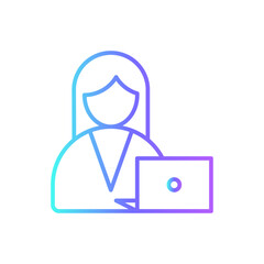 Search Business people icon with blue duotone style. find, look, magnifier, research, exploration, seek, explore. Vector illustration