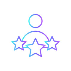 Employee of this month Business people icon with blue duotone style. award, winner, star, achievement, excellence, reward, satisfaction. Vector illustration