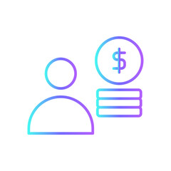 Accounting division Business people icon with blue duotone style. calculator, mathematics, calculation, addition, mathematical, financial, economy. Vector illustration