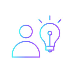 RnD Division Business people icon with blue duotone style. research, analysis, concept, search, optimization, brainstorm, process. Vector illustration