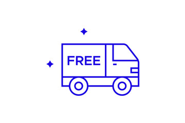 Isolated Geometric concept of , free shipping vector illustration in a flat style for website, mobile app, banner, ui ux, web design, business, marketing, landing, infographics, mockup,development	
