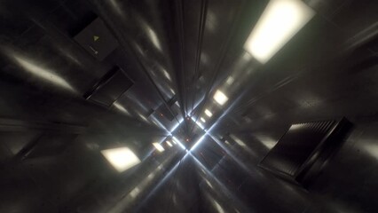 Elevator Shaft Perspective Going Down. Get a unique perspective in this intriguing video, showcasing an elevator descending within the shaft. Ideal for projects related to architecture, engineering