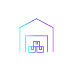 Warehouse Real Estate icon with blue duotone style. storage, package, cargo, shipping, store, distribution, logistic. Vector illustration