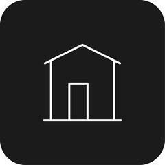 Home Real Estate icon with black filled line style. house, real, construction, residential, modern, architecture, building. Vector illustration