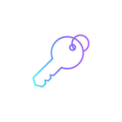 Key Real Estate icon with blue duotone style. safe, unlock, house, door, security, protection, secure. Vector illustration