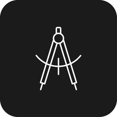 Protactor Real Estate icon with black filled line style. school, measurement, ruler, mathematics, pencil, equipment, centimeter. Vector illustration