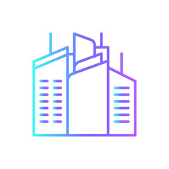Skycraper Real Estate icon with blue duotone style.architecture, house, building, home, construction, apartment, tower. Vector illustration