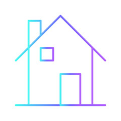 House Real Estate icon with blue duotone style. home, real, construction, residential, modern, architecture, building. Vector illustration