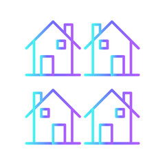 Real Estate icon with blue duotone style. building, home, house, sale, rent, apartment, agent. Vector illustration