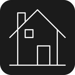 House Real Estate icon with black filled line style. home, real, construction, residential, modern, architecture, building. Vector illustration