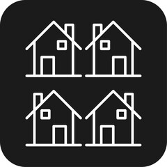 Real Estate icon with black filled line style. building, home, house, sale, rent, apartment, agent. Vector illustration
