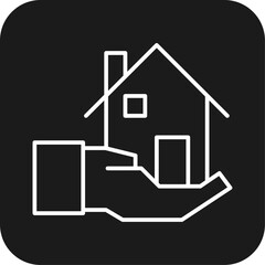 Saving home Real Estate icon with black filled line style. save, house, money, smart, alternative, lock, collection. Vector illustration
