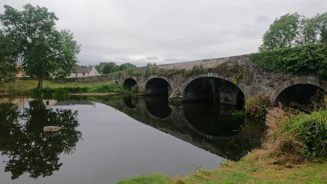 Kilkenny Kings river fishing spot by a romantic old stone bridge at Kells Village near to historic Kilkenny City