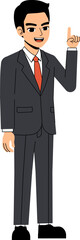 Seth Business Man Talking One Point Hand Standing Character Design Isolated