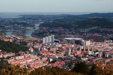 Obraz premium cityscape and architecture in Bilbao city, Spain, travel destination