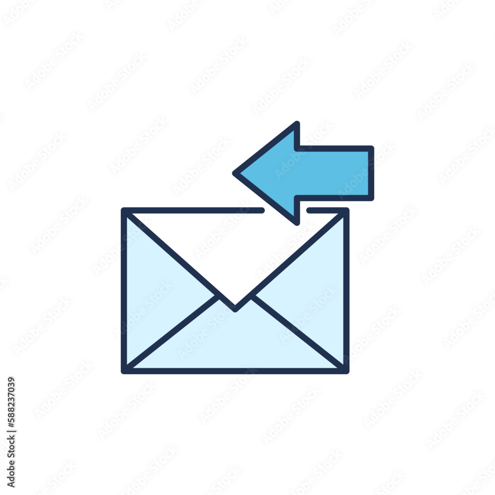 Poster envelope and horizontal arrow vector email forward concept colored icon