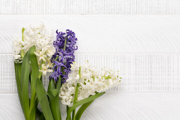 View from above of hyacinth flowers