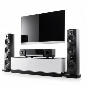 Home cinema on white isolated background..