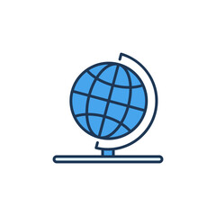 Vector Globe on Stand concept colored icon or symbol