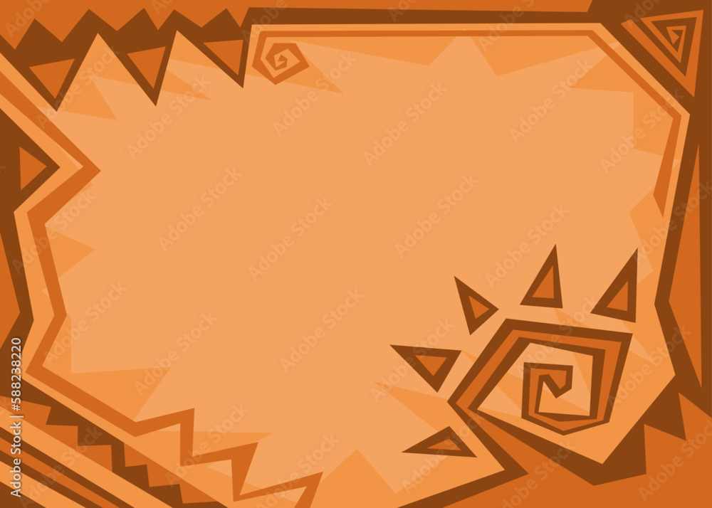 Poster abstract framed background with indian themed pattern and with some copy space area