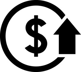 Cost reduction. Cost increase icon. Price reduced, discount icon. Financial vector illustration.